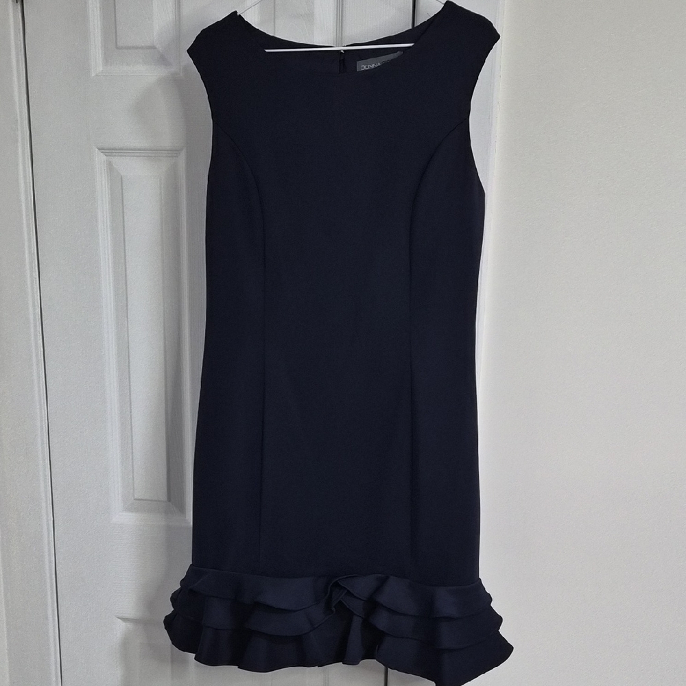 Donna Ricco Navy Ruffled Mini Dress - Picture 2 of 7